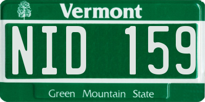 VT license plate NID159