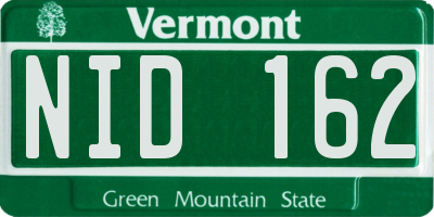 VT license plate NID162