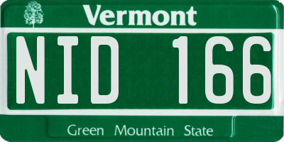 VT license plate NID166