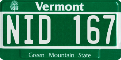 VT license plate NID167