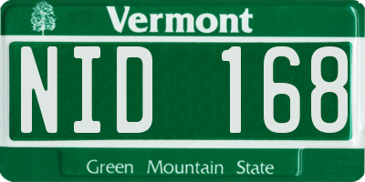 VT license plate NID168