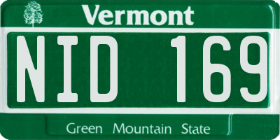 VT license plate NID169