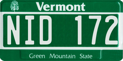 VT license plate NID172