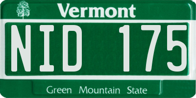 VT license plate NID175