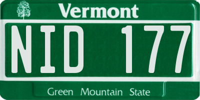VT license plate NID177