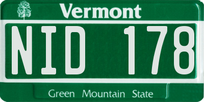 VT license plate NID178
