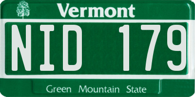 VT license plate NID179