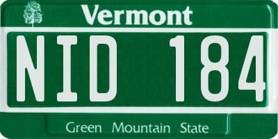 VT license plate NID184