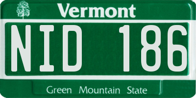 VT license plate NID186