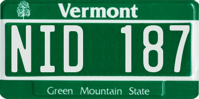 VT license plate NID187