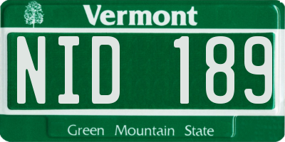 VT license plate NID189
