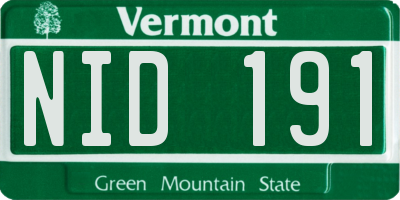 VT license plate NID191