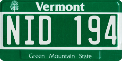 VT license plate NID194