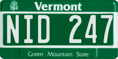 VT license plate NID247