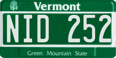 VT license plate NID252
