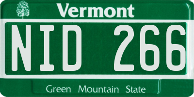 VT license plate NID266