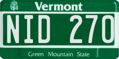 VT license plate NID270