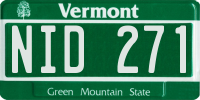 VT license plate NID271