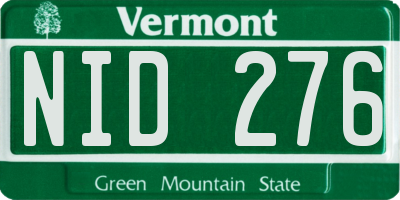 VT license plate NID276