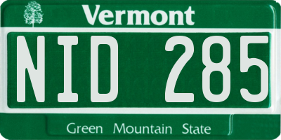 VT license plate NID285