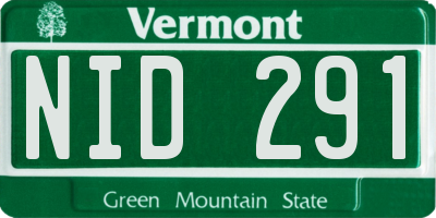 VT license plate NID291