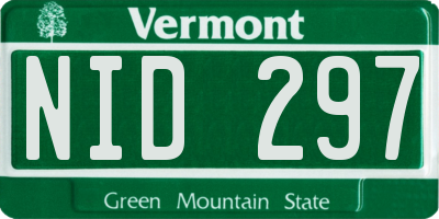 VT license plate NID297
