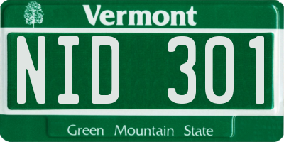 VT license plate NID301
