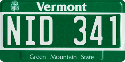 VT license plate NID341