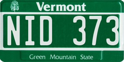 VT license plate NID373