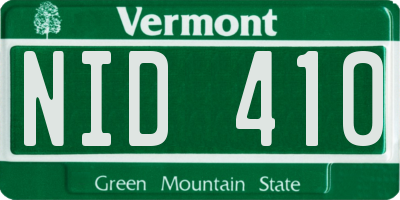 VT license plate NID410