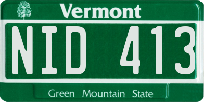 VT license plate NID413