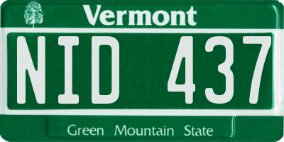 VT license plate NID437