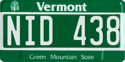 VT license plate NID438