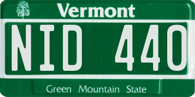 VT license plate NID440
