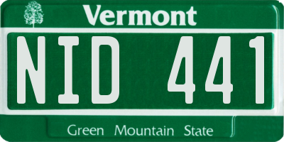 VT license plate NID441