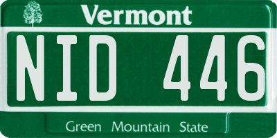 VT license plate NID446