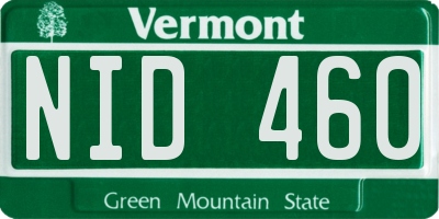 VT license plate NID460