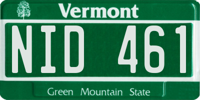 VT license plate NID461