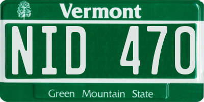 VT license plate NID470