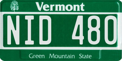 VT license plate NID480
