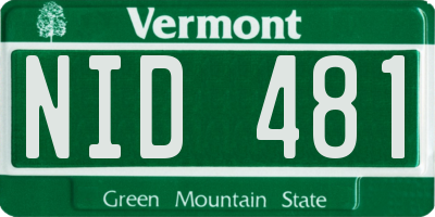 VT license plate NID481