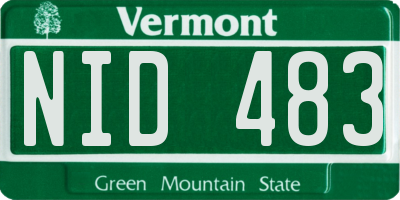 VT license plate NID483