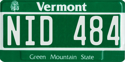 VT license plate NID484