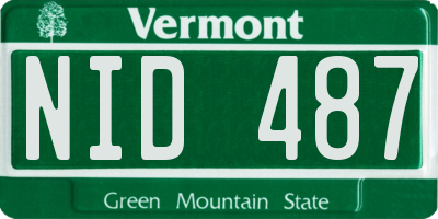 VT license plate NID487