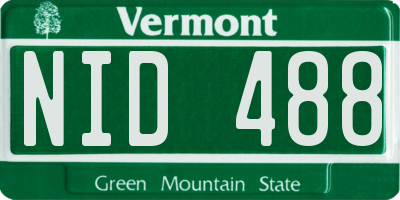 VT license plate NID488