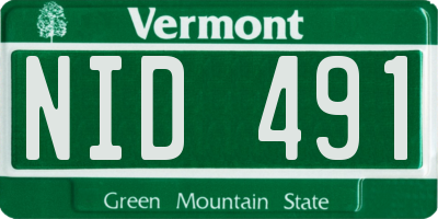 VT license plate NID491