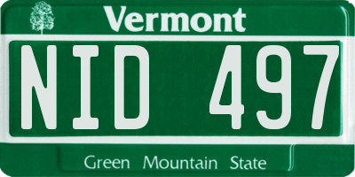VT license plate NID497