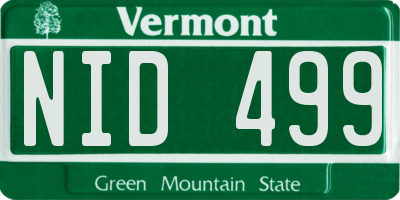 VT license plate NID499