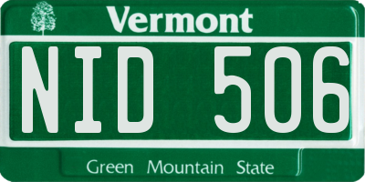 VT license plate NID506