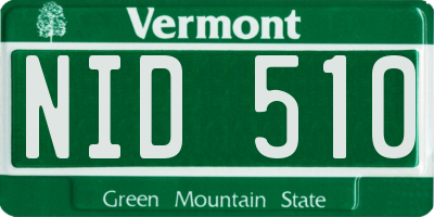 VT license plate NID510